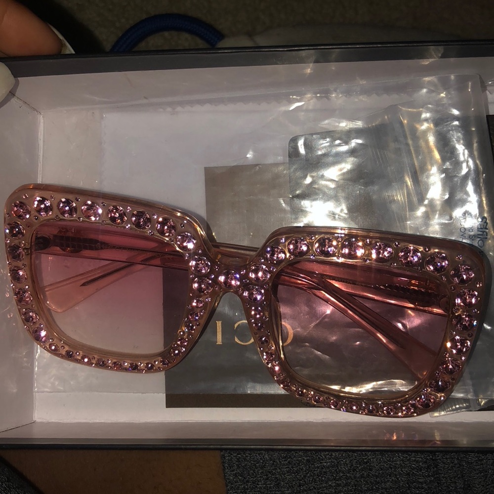 gucci pink rhinestone sunglasses